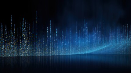 Wall Mural - digital data universe, streams of binary code and data visualization