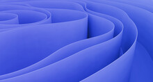 Abstract 3d Illustration Of Full Frame Background Of Bright Abstract Blue Curved Folds