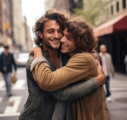 Wall Mural - two guy model pose for the camera