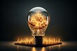 Creative solution loading with shining light bulb symbolizing great concept and originality. Generative AI