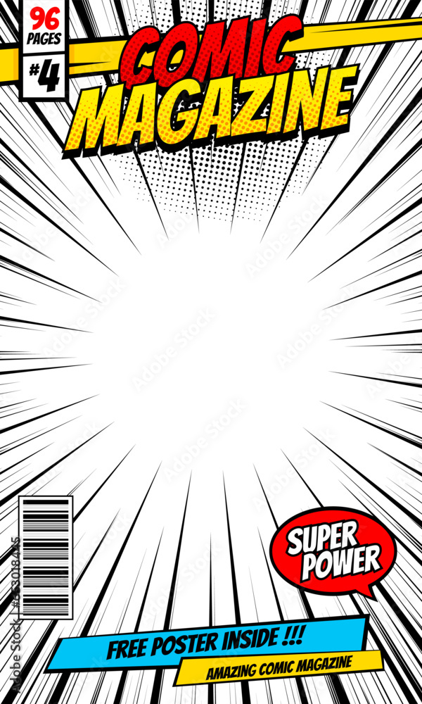 Cartoon comic magazine template background Stock Vector | Adobe Stock
