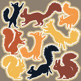 Fototapeta Dinusie - Cute Animal  illustration Icon Set isolated on a  background.