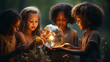© Clipart Collectors - African Children holding earth globe. Group of African children holding planet earth planet earth