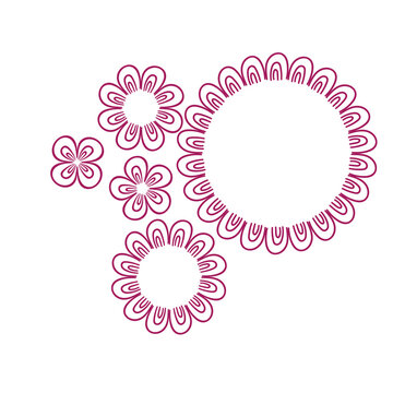 Wall Mural -  - circle floral set rangoli indian vector design element hand drawn isolated doodle