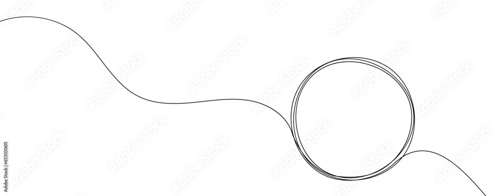 Single Shape Vector Graphics Circle line one frame art hand single shape vector zen drawn abstract ...