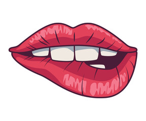 Poster - mouth pop art design icon