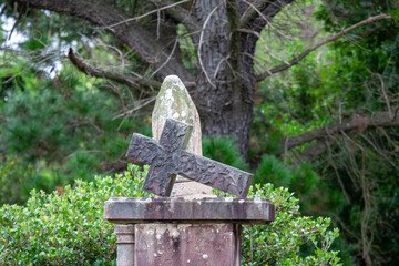 Wall Mural - Headstone in a cemetery