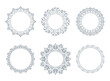 © ELENA - Set of decorative frames Elegant vector element for design in Eastern style, place for text. Floral gray and white borders. Lace illustration for invitations and greeting cards