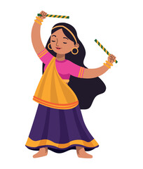 Sticker - navratri dancer young woman