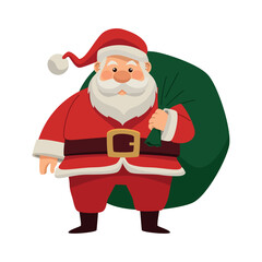 Sticker - santa claus with green bag