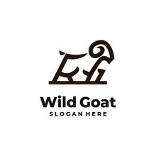 Goat Modern Line Logo Vector