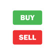 stock forex trading buy sell button green and red flat design