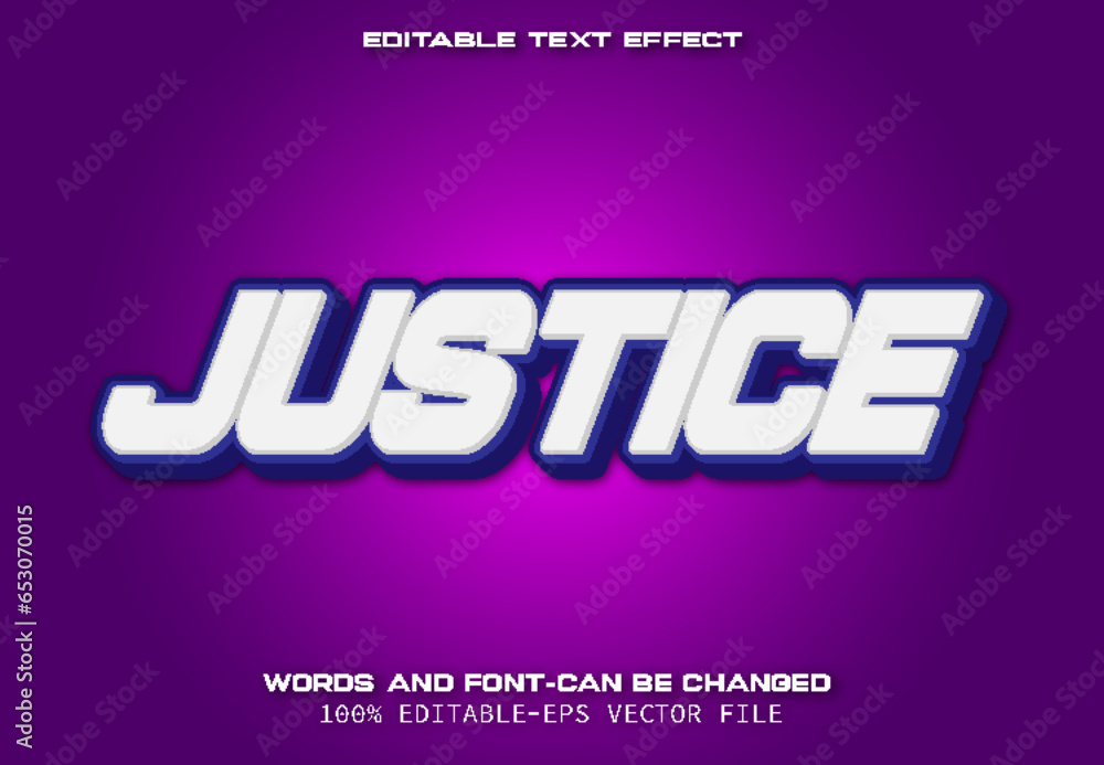Justice Editable Text Effect Cartoon Style