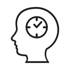 Sticker - profile brain icon clock