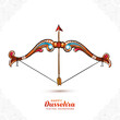 Beautiful bow and arrow of rama in happy dussehra card holiday background