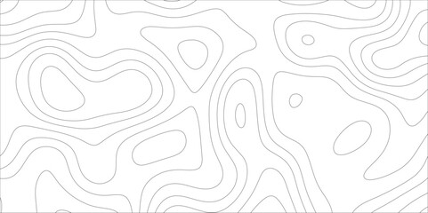 Ocean topographic line map with curvy wave isolines vector illustration. Abstract topographic contours map background, Vector contour topographic map. Cartography texture abstract banner use..