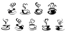 Coffee Cup Icons Set Illustration Vector