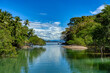 Playa in Curu Wildlife Reserve, Costa Rica wildlife. Pacific ocean. Picturesque paradise tropical landscape. Pura Vida concept, travel to exotic tropical country.