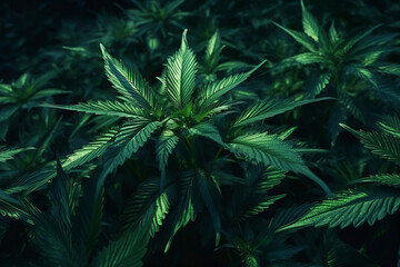  close up of marijuana leaf. 