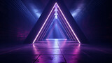 Fototapeta Perspektywa 3d - Futuristic Neon Lights Laser Purple Blue Glowing Mode
