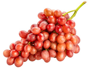 Wall Mural - Bunch of red juicy grapes isolated on white, Red grape isolated on white PNG File.