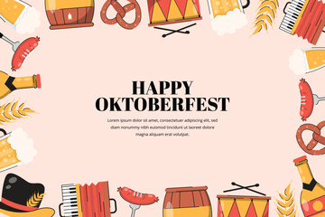 Hand Drawn Oktoberfest Frame Background