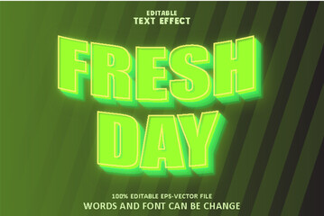 Wall Mural - fresh day text effect emboss neon style