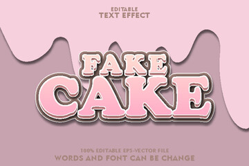 Wall Mural - fake cake editable text effect emboss cartoon style