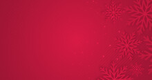 Luxury Dark Red Background With Snowflakes And Golden Bokeh. Glowing Sequins Abstract Elegant Banner. New Year 2024 Greeting Card. Deluxe Merry Christmas BG. Premium Sale Ad Backdrop. Diagonal Striped