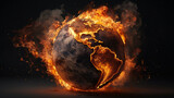 Fototapeta  - The world is burning on fire.