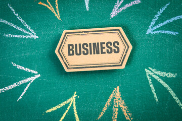 Wall Mural - Business Concept. Sticky note with text on a green chalkboard background