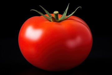 Wall Mural - tomato on black background