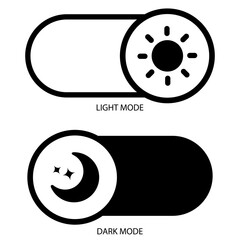 Light mode and dark mode buttons icon vector design. Eps 10 vector illustration.