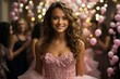 Quinceañera celebrating her 15th birthday with her elegant ball gown, Generative AI