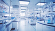 © Ruslan Gilmanshin - The interior of a modern biological laboratory. Equipment and furniture in the room for scientific research.