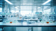 © Ruslan Gilmanshin - The interior of a modern biological laboratory. Equipment and furniture in the room for scientific research.