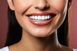 © fotogurme - Bright closeup of healthy teeth and gums background with empty space for text