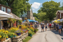In A Quaint Countryside Village, A Bustling Farmer's Market Showcased A Colorful Array Of Fresh Produce, Handmade Crafts, And The Heartwarming Camaraderie Of Community Life.
