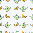 simple melon character seamless pattern