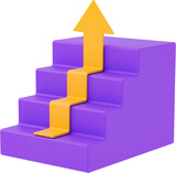 Fototapeta  - 3d illustration of up stair growth chart business