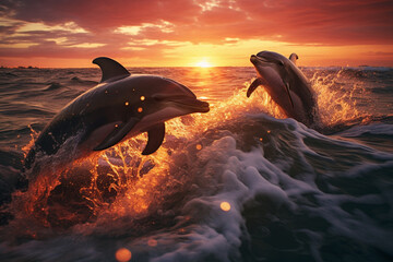 Wall Mural - dolphin jumping out of the water