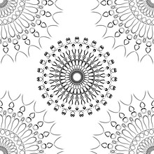 Black Mandala Pattern, Ideal For Wallpapers, Fabrics, Desktop Backgrounds...; Transparent Background