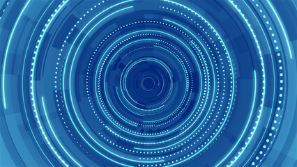 Wall Mural - Abstract circle blue future technology background.