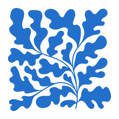 Fototapete - Vector  in simple Matisse naive and hippie groovy style, flowers and plants, floral botanic hand drawn design templates, frames and modern art prints, posters and placards