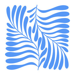 Poster - Vector  in simple Matisse naive and hippie groovy style, flowers and plants, floral botanic hand drawn design templates, frames and modern art prints, posters and placards