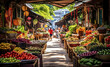 © LK  - A lively open market with colorful fruits and vegetables Traveling in Asia and South America