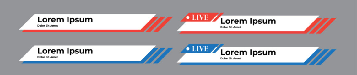 simple minimalist lower third banner television overlay, streaming information headline