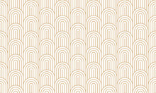 Seamless Gold Circle Stripe Line Pattern,arc Shape, Fence Background, Art Deco Design Vector Illustration.