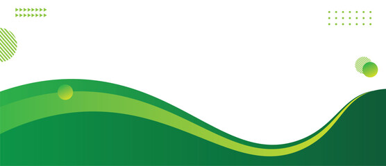Wall Mural - Abstract green banner background design. Background with Wave, lines design. Presentation vector template.