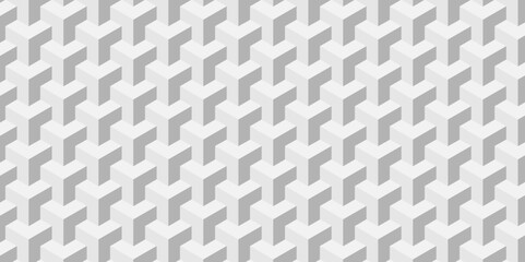 Wall Mural - 	
Abstract geometric structure mosaic and tile square background with cubes pattern. Seamless geometric pattern abstract background. abstract cubes geometric white and gray color hexagon technology.